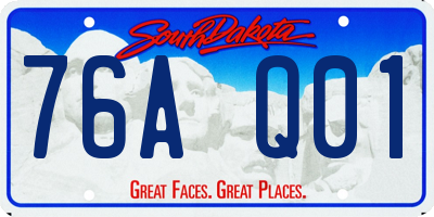 SD license plate 76AQ01