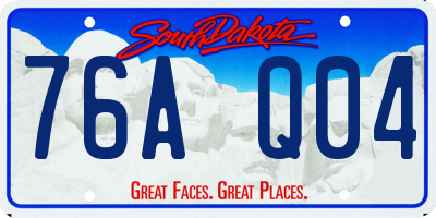 SD license plate 76AQ04