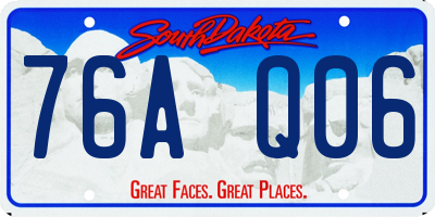 SD license plate 76AQ06