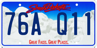 SD license plate 76AQ11