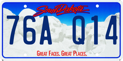 SD license plate 76AQ14