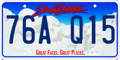 SD license plate 76AQ15