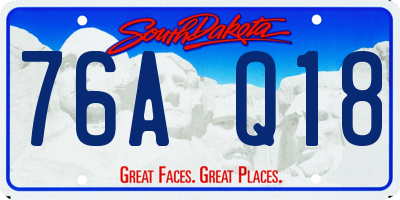 SD license plate 76AQ18