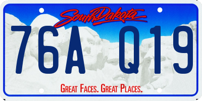 SD license plate 76AQ19