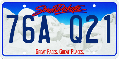 SD license plate 76AQ21