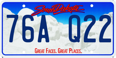 SD license plate 76AQ22