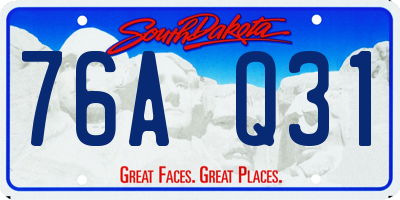 SD license plate 76AQ31