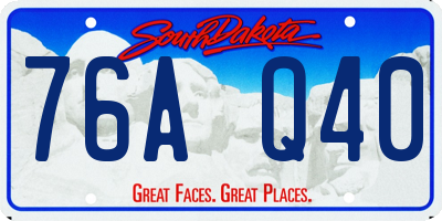 SD license plate 76AQ40