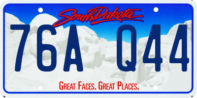SD license plate 76AQ44