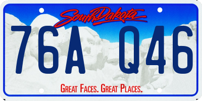 SD license plate 76AQ46