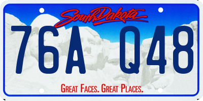 SD license plate 76AQ48