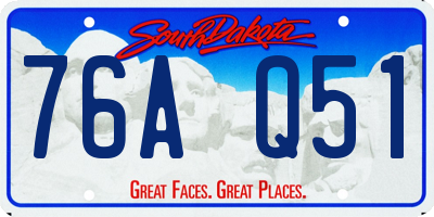 SD license plate 76AQ51