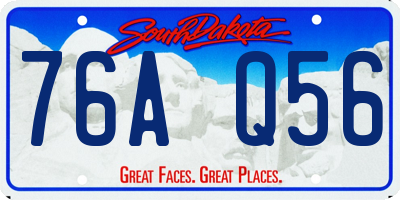 SD license plate 76AQ56
