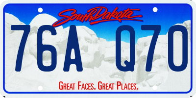 SD license plate 76AQ70