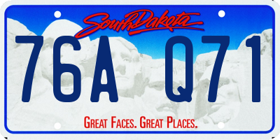 SD license plate 76AQ71