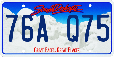 SD license plate 76AQ75
