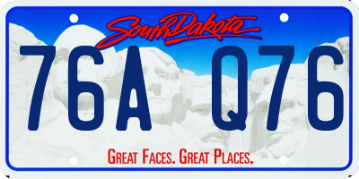 SD license plate 76AQ76
