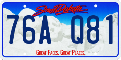 SD license plate 76AQ81