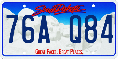 SD license plate 76AQ84