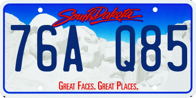 SD license plate 76AQ85