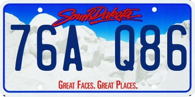 SD license plate 76AQ86