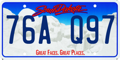 SD license plate 76AQ97