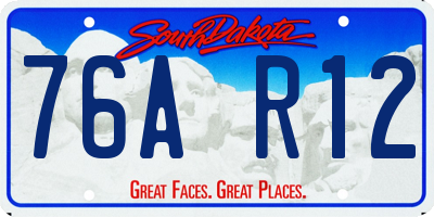 SD license plate 76AR12