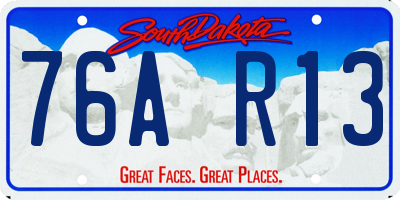 SD license plate 76AR13
