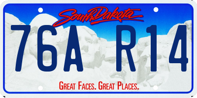 SD license plate 76AR14