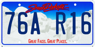 SD license plate 76AR16