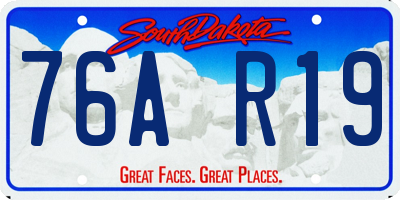 SD license plate 76AR19
