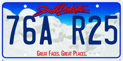 SD license plate 76AR25