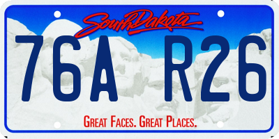SD license plate 76AR26