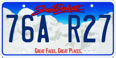 SD license plate 76AR27