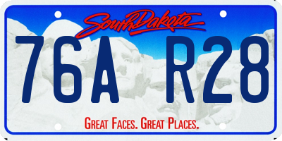 SD license plate 76AR28