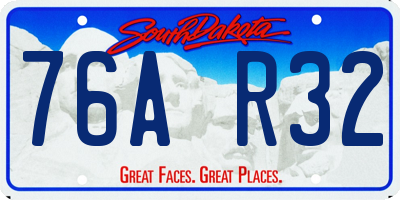 SD license plate 76AR32