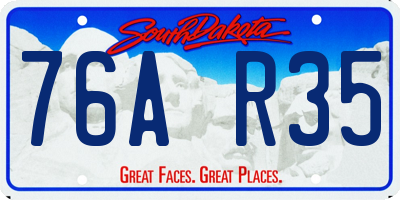 SD license plate 76AR35