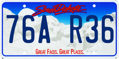 SD license plate 76AR36