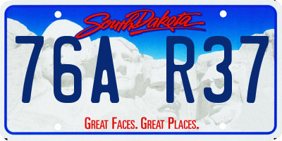 SD license plate 76AR37