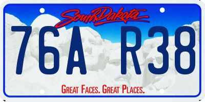 SD license plate 76AR38