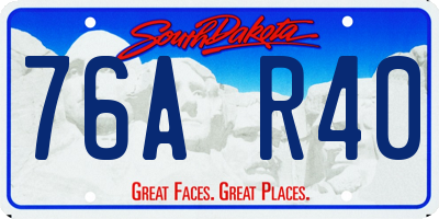 SD license plate 76AR40