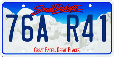SD license plate 76AR41