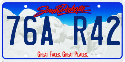 SD license plate 76AR42