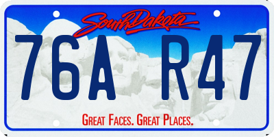 SD license plate 76AR47