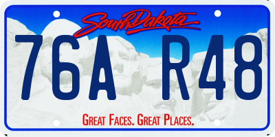 SD license plate 76AR48