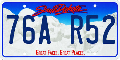 SD license plate 76AR52