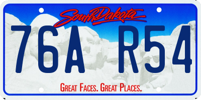 SD license plate 76AR54