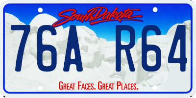 SD license plate 76AR64