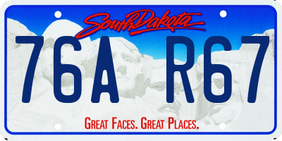 SD license plate 76AR67