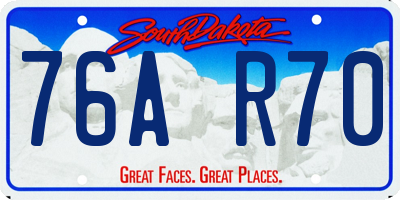 SD license plate 76AR70